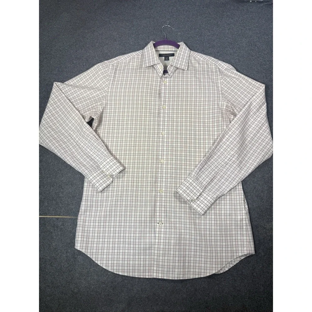 Banana‎ Republic Non-Iron Slim Fit Plaid Dress Shirt Size 15-15.5 M